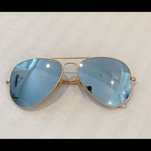 Ray-Ban Standard Size Aviator Flash Lenses, Silver Lens & Gold Frame